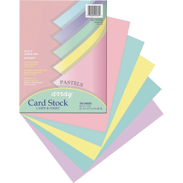 Pacon Cardstock, Pastel, Ast, 100Sh, PK10 PAC101315 - main